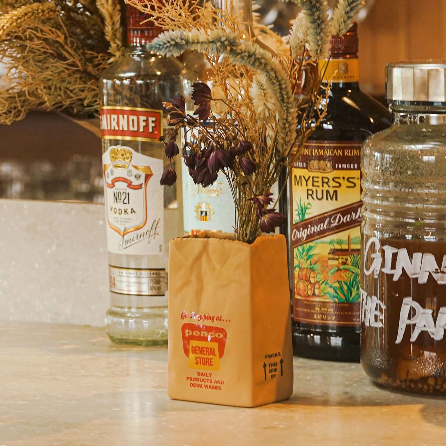 Penco Brown Bag Stand 牛皮紙袋造型收納架／花瓶／筆筒