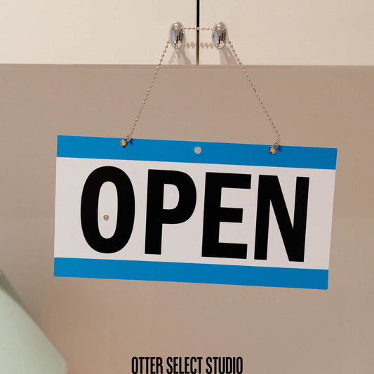open/closed 返回時間 營業吊牌