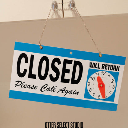 open/closed 返回時間 營業吊牌