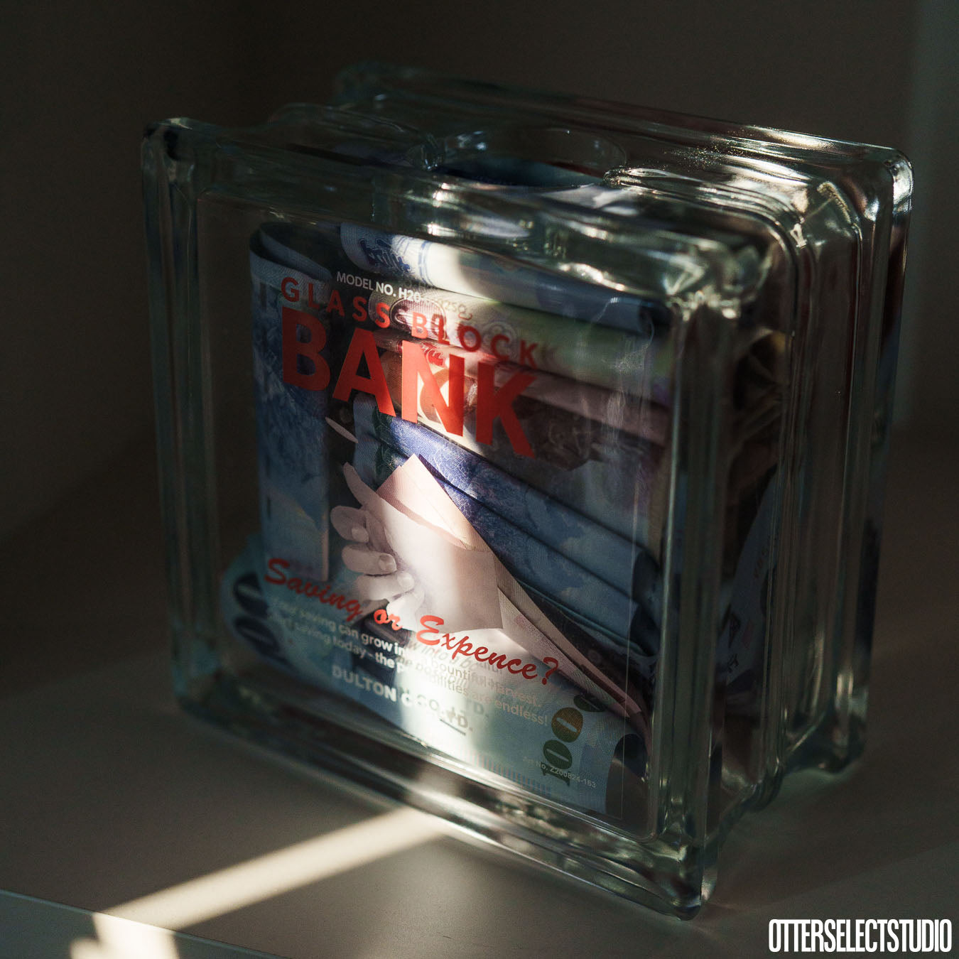 Dulton玻璃存錢筒 "GLASS BLOCK BANK"